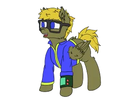 Size: 2033x1802 | Tagged: safe, artist:donnik, derpibooru import, oc, oc:donnik, unofficial characters only, pegasus, pony, colt, foal, glasses, image, male, pipbuck, png, simple background, solo, transparent background