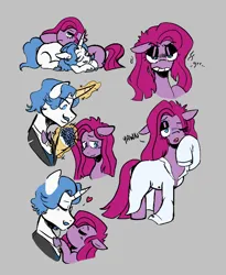 Size: 556x679 | Tagged: safe, artist:dsstoner, derpibooru import, fancypants, pinkie pie, earth pony, pony, unicorn, aggie.io, angry, blushing, bow, clothes, comic, female, flower, growling, heart, image, kissing, lying down, magic, magic aura, male, mare, png, shipping, shirt, simple background, sleeping, stallion