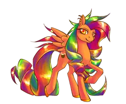 Size: 800x667 | Tagged: safe, derpibooru import, oc, unofficial characters only, pegasus, pony, amber eyes, colored hooves, curly hair, cutie mark, ear piercing, gold hooves, hooves, image, looking at you, multicolored hair, multiple piercings, piercing, png, raised hoof, shiny mane, simple background, smiling, smiling at you, solo, transparent background