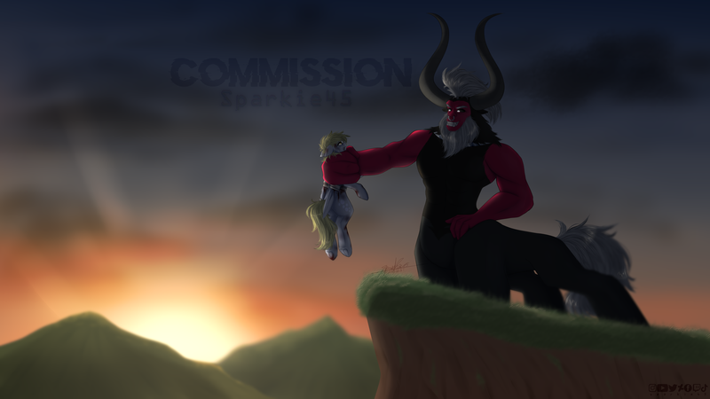 Size: 3840x2160 | Tagged: grimdark, artist:sparkie45, derpibooru import, derpy hooves, lord tirek, centaur, pegasus, pony, taur, asphyxiation, blood, bound wings, bruised, commission, commission open, crying, fear, image, png, save derpy, strangling, tears of pain, wings