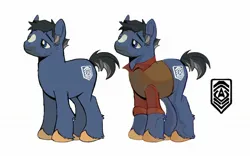 Size: 2048x1297 | Tagged: safe, artist:pononion, derpibooru import, ponified, earth pony, pony, blue eyes, cloven hooves, cutie mark, facial hair, image, jpeg, male, older, simple background, south park, stallion, stan marsh, tail