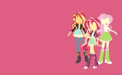 Size: 1324x814 | Tagged: safe, artist:goupix-flocon, artist:prettycelestia, fluttershy, sunset shimmer, oc, oc:firefly farah, boots, bracelet, clothes, fusion, high heel boots, image, jacket, jewelry, long hair, multiple angles, png, shoes