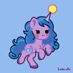 Size: 500x500 | Tagged: safe, artist:lechu-zaz, derpibooru import, izzy moonbow, unicorn, my little pony: a new generation, my little pony: tell your tale, ball, chibi, cute, g5, image, izzy's tennis ball, izzybetes, jpeg, smol, solo, tennis ball