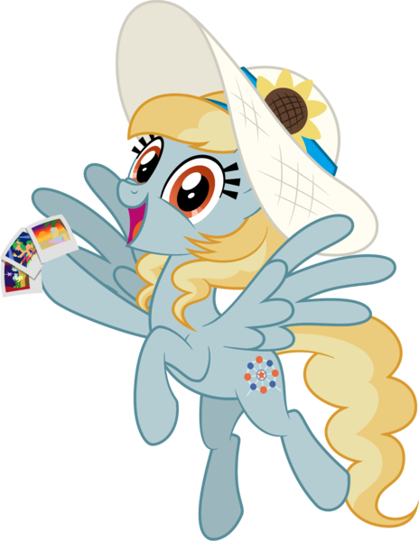 Size: 1148x1484 | Tagged: safe, artist:niggerfaggot, oc, oc:fair flyer, unofficial characters only, pegasus, pony, female, flower, flying, hat, image, mare, open mouth, photographs, png, simple background, snowpity inc., solo, sun hat, sunflower, transparent background