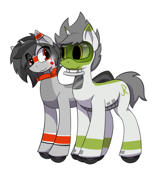 Size: 2000x2176 | Tagged: safe, artist:monycaalot, derpibooru import, oc, oc:greenline, oc:loopy, ponified, unofficial characters only, object pony, original species, pony, train pony, derpibooru community collaboration, 2023 community collab, derpibooru exclusive, female, image, male, png, simple background, train, transparent background