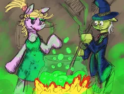 Size: 1977x1499 | Tagged: safe, artist:halfaman, derpibooru import, oc, ponified, earth pony, pony, bipedal, cauldron, colored sketch, fire, image, parody, png, wunschpunsch