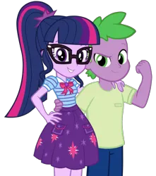 Size: 1807x2048 | Tagged: safe, artist:edy_january, artist:georgegarza01, derpibooru import, sci-twi, spike, twilight sparkle, human, equestria girls, equestria girls series, equestria girls-ified, geode of telekinesis, human spike, humanized, ibispaint x, image, link, link in description, looking at you, magical geodes, older, older spike, png, simple background, smiling, the legend of zelda, touch, transparent background, vector used