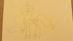 Size: 4096x2304 | Tagged: safe, artist:platinumdrop, derpibooru import, princess luna, image, jpeg, pencil drawing, photo, solo, traditional art