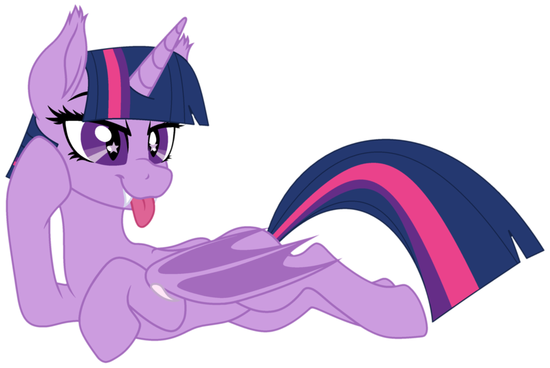 Size: 3087x2068 | Tagged: safe, artist:starshade, artist:twilyisbestpone, derpibooru import, twilight sparkle, twilight sparkle (alicorn), alicorn, bat pony, bat pony alicorn, pony, :p, adorkable, base used, bat ears, bat ponified, bat wings, cute, dork, ear tufts, fangs, female, high res, hoof on cheek, horn, image, lying down, mare, png, prone, race swap, silly, simple background, slit pupils, solo, starry eyes, tongue out, transparent background, twiabetes, twibat, wingding eyes, wings