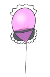 Size: 438x672 | Tagged: safe, anonymous artist, derpibooru import, tote bag (character), balloon, balloon fetish, blushing, clothes, fetish, image, inanimate tf, maid, maid fetish, no pony, png, simple background, solo, transformation, transparent background