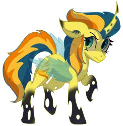 Size: 422x433 | Tagged: safe, artist:brybrychan, derpibooru import, spitfire, changeling, pony, changelingified, eyelashes, female, image, mare, png, simple background, solo, species swap, spread wings, transparent background, wings