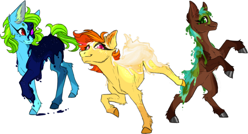 Size: 797x431 | Tagged: artist needed, safe, derpibooru import, oc, oc:nirvana, oc:pandora, oc:terra, unofficial characters only, earth pony, pony, earth pony oc, image, looking at you, png, signature, simple background, smiling, smiling at you, transparent background, trio