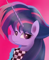 Size: 1300x1600 | Tagged: safe, artist:gentleshy, derpibooru import, twilight sparkle, twilight sparkle (alicorn), alicorn, pony, alternate hairstyle, bust, image, png, punklight sparkle, solo