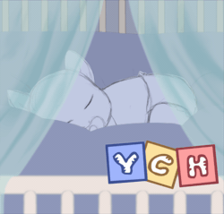 Size: 438x418 | Tagged: safe, artist:binkyroom, derpibooru import, oc, pony, animated, baby, baby pony, bed, commission, crib, cute, diaper, eyes closed, female, filly, foal, gif, image, pacifier, sleeping, solo, your character here