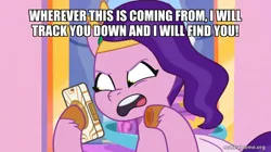 Size: 800x449 | Tagged: safe, derpibooru import, edit, edited screencap, screencap, pipp petals, my little pony: tell your tale, spoiler:g5, spoiler:my little pony: tell your tale, spoiler:tyts01e43, bridlewood spog, caption, g5, image, image macro, jpeg, phone, regular show, text