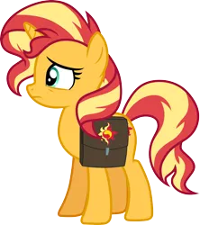 Size: 3000x3375 | Tagged: safe, artist:cloudyglow, derpibooru import, sunset shimmer, pony, unicorn, equestria girls, equestria girls series, forgotten friendship, bag, image, png, saddle bag, simple background, solo, transparent background, vector