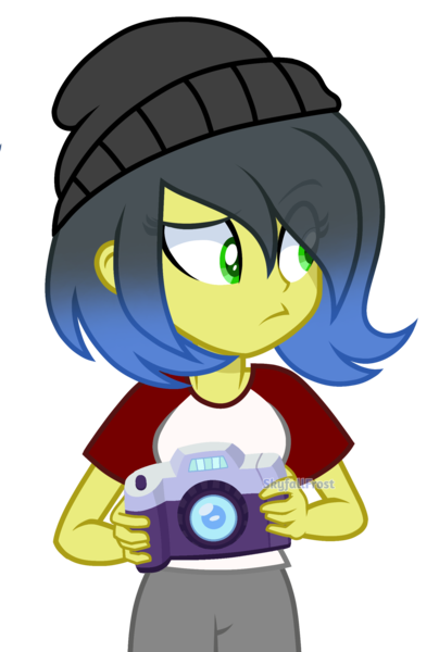 Size: 1650x2450 | Tagged: safe, artist:skyfallfrost, derpibooru import, oc, oc:pauly sentry, equestria girls, camera, female, image, png, simple background, solo, transparent background