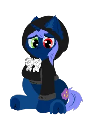 Size: 720x1018 | Tagged: safe, artist:fliegerfausttop47, derpibooru import, oc, oc:quiet dreamer, unofficial characters only, pony, unicorn, derpibooru community collaboration, 2023 community collab, clothes, cute, derpibooru exclusive, fluffy, heterochromia, hoodie, horn, image, plushie, png, simple background, solo, transparent background, unicorn oc
