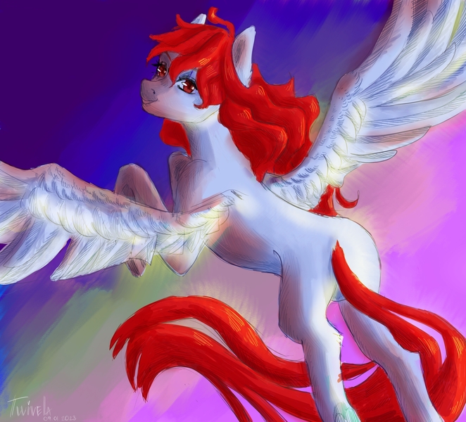 Size: 3080x2792 | Tagged: safe, artist:twivela, derpibooru import, oc, unofficial characters only, pegasus, pony, butt, female, flying, image, jpeg, looking at you, looking back, looking back at you, mare, plot, slim, solo, thin, wings