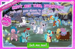 Size: 1961x1298 | Tagged: safe, derpibooru import, official, bella breeze, blonn di, coco pommel, horwitz, natalya, rainbow dash, shining light (character), cloud gremlins, earth pony, gryphon, pegasus, pony, yak, advertisement, armband, armor, aviator goggles, beak, bomber jacket, claws, clothes, cloven hooves, english, evil counterpart, evil rainbow dash, female, freckles, gameloft, glasses, goggles, hat, helmet, image, jacket, jpeg, lumpy (character), male, mare, mobile game, my little pony: magic princess, nose piercing, nose ring, piercing, sale, siblings, sisters, spread wings, text, twins, wings