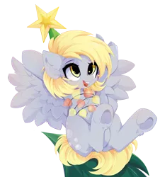 Size: 4157x4590 | Tagged: safe, artist:xsatanielx, derpibooru import, derpy hooves, pegasus, pony, christmas, christmas tree, derp, female, garland, holiday, image, mare, png, simple background, solo, stars, tangled up, transparent background, tree