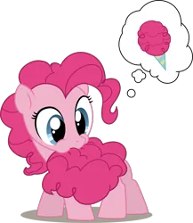 Size: 1083x1250 | Tagged: safe, artist:linkitch, artist:valcron, derpibooru import, pinkie pie, earth pony, pony, .ai available, 2011, biting, cotton candy, cotton candy tail, cute, diapinkes, female, filly, foal, food, image, looking back, nibbling, nom, pinkie being pinkie, png, puffy cheeks, silly, silly pony, simple background, solo, tail, tail bite, thought bubble, transparent background, vector, weapons-grade cute, wide eyes, younger