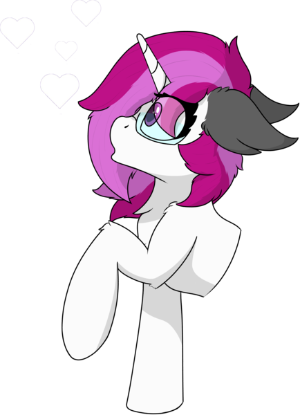 Size: 5044x6966 | Tagged: safe, artist:skylarpalette, derpibooru import, oc, oc:skylarpalette, unofficial characters only, pony, unicorn, bust, cute, female, floppy ears, fluffy, glasses, heart, horn, image, mare, png, raised hoof, simple background, simple shading, transparent background, unicorn horn, unicorn oc