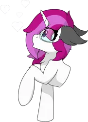 Size: 5044x6966 | Tagged: safe, artist:skylarpalette, derpibooru import, oc, oc:skylarpalette, unofficial characters only, pony, unicorn, bust, cute, female, floppy ears, fluffy, glasses, heart, horn, image, mare, png, raised hoof, simple background, simple shading, transparent background, unicorn horn, unicorn oc