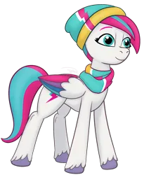 Size: 1619x1977 | Tagged: safe, artist:soctavia, derpibooru import, zipp storm, pegasus, pony, my little pony: tell your tale, spoiler:g5, spoiler:my little pony: tell your tale, spoiler:tyts01e37, clothes, female, g5, hat, image, mare, monochrome, png, scarf, simple background, snow pun intended, solo, transparent background