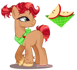 Size: 970x887 | Tagged: safe, artist:marihht, derpibooru import, oc, unofficial characters only, earth pony, pony, base used, earth pony oc, image, neckerchief, offspring, parent:big macintosh, parent:cherry jubilee, parents:cherrymac, png, simple background, solo, transparent background, unshorn fetlocks