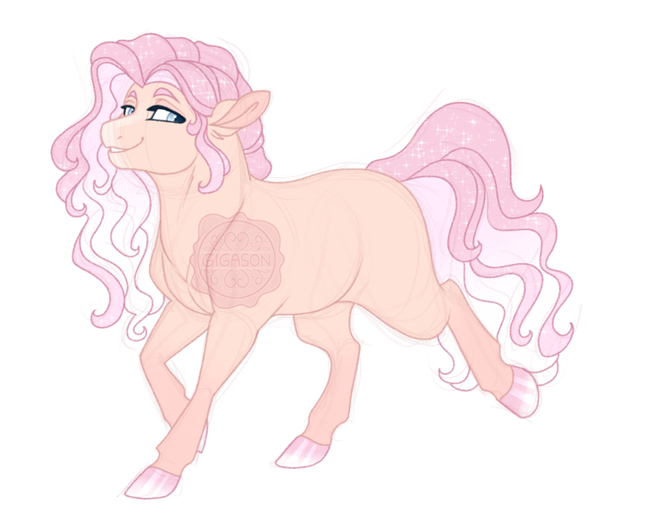 Size: 2900x2300 | Tagged: safe, artist:gigason, derpibooru import, oc, oc:sugarplum, pony, unicorn, female, image, magical lesbian spawn, mare, obtrusive watermark, offspring, parent:pinkie pie, parent:rarity, parents:raripie, png, simple background, solo, transparent background, watermark