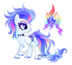 Size: 1920x1754 | Tagged: safe, artist:gloriaartist, derpibooru import, pegasus, pony, ear piercing, earring, female, image, jewelry, mare, offspring, parent:rainbow dash, parent:soarin', parents:soarindash, piercing, png, simple background, solo, transparent background