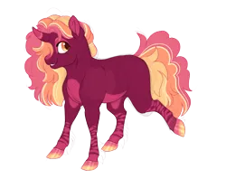 Size: 2900x2300 | Tagged: safe, artist:gigason, derpibooru import, oc, oc:berry surprise, pony, unicorn, curved horn, female, horn, image, mare, offscreen character, parent:pinkie pie, png, simple background, solo, transparent background