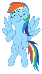 Size: 1150x2000 | Tagged: safe, artist:nitei, derpibooru import, rainbow dash, pegasus, pony, atg 2022, eyes closed, female, flying, grin, image, mare, newbie artist training grounds, png, proud, puffed chest, show accurate, simple background, smiling, smug, solo, transparent background