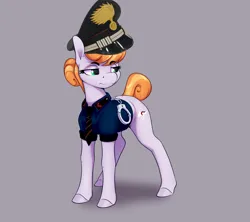 Size: 3080x2737 | Tagged: safe, artist:aquaticvibes, artist:pizza split, derpibooru import, edit, copper top, earth pony, pony, carabiniere, female, gray background, high res, image, italy, mare, png, police, simple background, solo