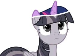 Size: 2991x2250 | Tagged: safe, artist:sketchmcreations, artist:wardex101, derpibooru import, edit, twilight sparkle, twilight sparkle (alicorn), alicorn, pony, uprooted, discorded, discorded twilight, female, frown, image, looking up, mare, png, simple background, solo, transparent background, vector