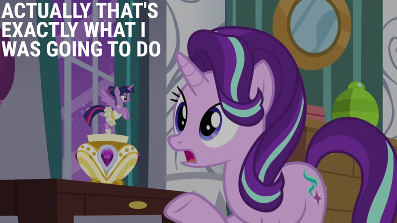 Size: 1280x720 | Tagged: safe, derpibooru import, edit, edited screencap, editor:quoterific, screencap, starlight glimmer, twilight sparkle, a royal problem, ballerina, clothes, image, png, tutu, twilarina