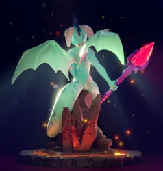 Size: 2718x2852 | Tagged: safe, artist:chyvak, derpibooru import, princess ember, anthro, dragon, 3d, blender, blender cycles, dragoness, female, image, jpeg, solo, solo female, sparkles