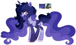 Size: 1686x1010 | Tagged: safe, artist:twilightpriincess, derpibooru import, princess luna, thunderlane, oc, alicorn, pony, base used, female, image, mare, offspring, parent:princess luna, parent:thunderlane, png, simple background, transparent background