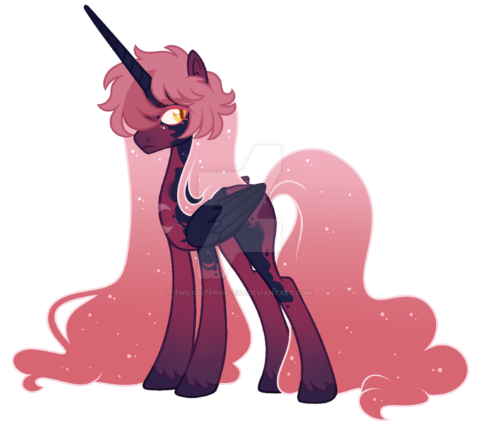 Size: 1280x1135 | Tagged: safe, artist:twilightpriincess, derpibooru import, oc, oc:stellar corona, unofficial characters only, alicorn, pony, base used, deviantart watermark, horn, image, long horn, long legs, male, obtrusive watermark, png, simple background, slim, solo, stallion, tall, thin, transparent background, watermark