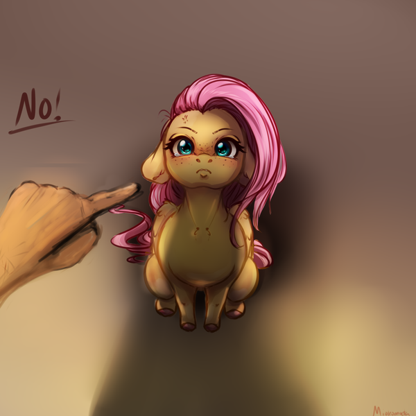 Size: 4000x4000 | Tagged: safe, artist:miokomata, derpibooru import, fluttershy, human, pegasus, pony, absurd resolution, angry, behaving like a cat, blushing, colored hooves, cross-popping veins, cute, emanata, female, floppy ears, freckles, freckleshy, frown, hand, image, looking at you, madorable, mare, no, offscreen character, png, pointing, scolding, shyabetes, sitting, solo focus, sternocleidomastoid, tears of anger, teary eyes