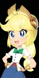 Size: 384x768 | Tagged: safe, derpibooru import, machine learning generated, applejack, human, equestria girls, anime, black background, female, image, pinegraph, png, simple background, solo