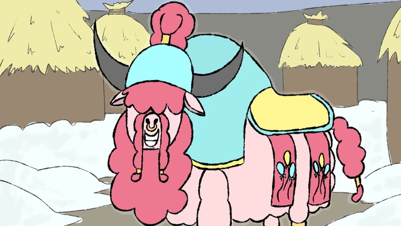 Size: 1920x1080 | Tagged: safe, artist:theapplequeen1, derpibooru import, pinkie pie, yak, image, jpeg, pinkie yak, species swap, this will end in tears, this will not end well, yakified