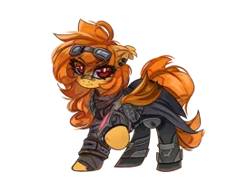 Size: 4096x3294 | Tagged: safe, artist:jfrxd, derpibooru import, oc, oc:pumpkin spice, unofficial characters only, bat pony, pony, derpibooru community collaboration, fallout equestria, 2023 community collab, clothes, ear fluff, ear piercing, earring, female, goggles, image, jewelry, piercing, pipbuck, png, simple background, solo, transparent background