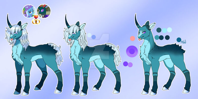 Size: 1280x640 | Tagged: safe, artist:malinraf1615, derpibooru import, pharynx, trixie, oc, oc:illusionism, changedling, changeling, changepony, hybrid, image, interspecies offspring, jpeg, offspring, parent:pharynx, parent:trixie, parents:phartrix, prince pharynx