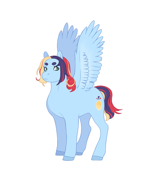 Size: 1028x1168 | Tagged: safe, artist:celeriven, derpibooru import, oc, oc:skyler, pony, female, image, mare, offspring, parent:rainbow dash, parent:soarin', parents:soarindash, png, simple background, solo, white background