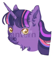 Size: 400x429 | Tagged: safe, artist:lanternik, derpibooru import, twilight sparkle, pony, unicorn, bust, deviantart watermark, ear fluff, female, image, jpeg, mare, obtrusive watermark, solo, unicorn twilight, watermark