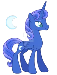 Size: 1024x1348 | Tagged: safe, artist:lanternik, derpibooru import, princess luna, alicorn, pony, deviantart watermark, female, image, mare, obtrusive watermark, png, smiling, watermark