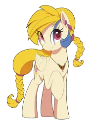 Size: 750x1000 | Tagged: safe, artist:thebatfang, derpibooru import, golden feather, princess celestia, pegasus, pony, spoiler:comic, spoiler:comic65, :p, disguise, female, image, jewelry, looking at you, mare, png, raised hoof, simple background, solo, tongue out, transparent background