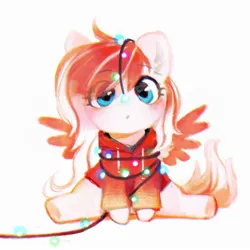 Size: 2000x2000 | Tagged: safe, artist:dearmary, derpibooru import, oc, unofficial characters only, pegasus, pony, commission, image, jpeg, solo, string lights, ych result